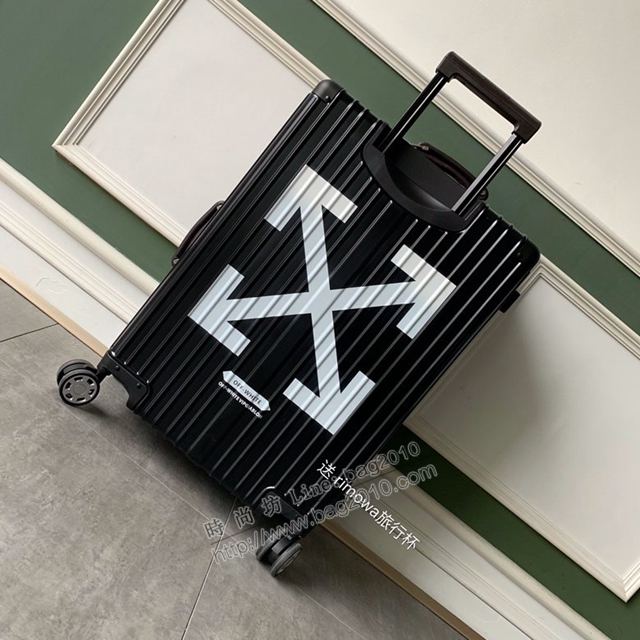 Rimowa拉杆箱 90021 off-white聯名 減速帶＋箭頭圖案 日默瓦拉箱 行李箱xzx1024